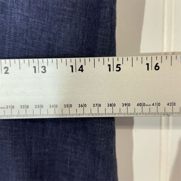 Vintage Maggy London Navy Linen Blend Button Front Midi Dress 8 Cottagecore - Picture 4 of 6